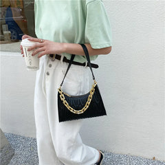PU Leather Women's Shoulder Underarm Bags Solid Handbags Girls Phone Purses