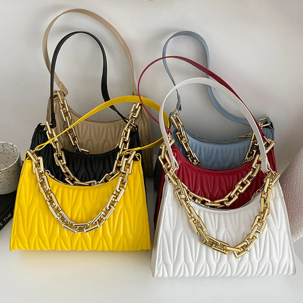 PU Leather Women's Shoulder Underarm Bags Solid Handbags Girls Phone Purses