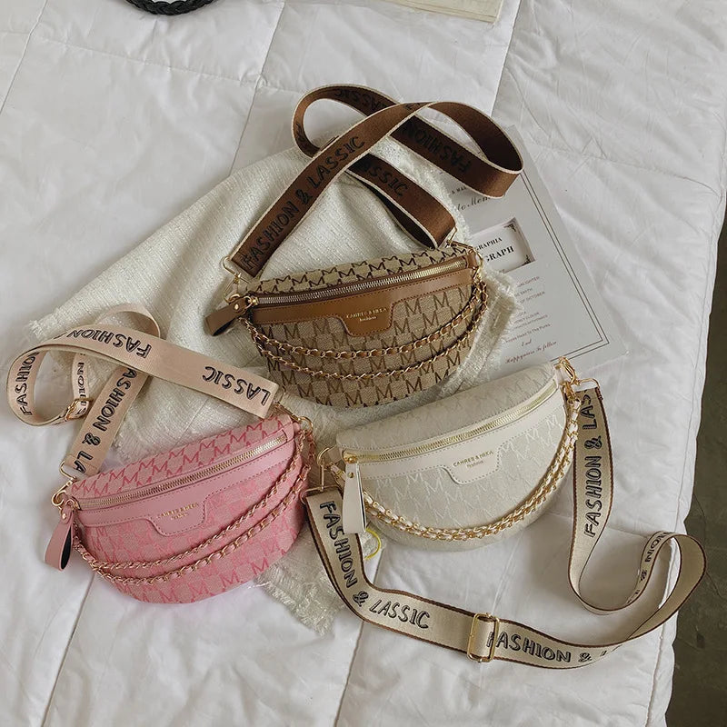 Small Waist Bag Women Chain Strap Fanny Pack Crossbody Bag