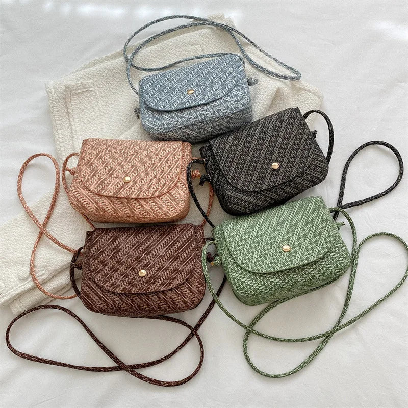 PU Small Crossbody Bags Women Mini Retro Patchwork Shoulder Messenger Bag Clutch