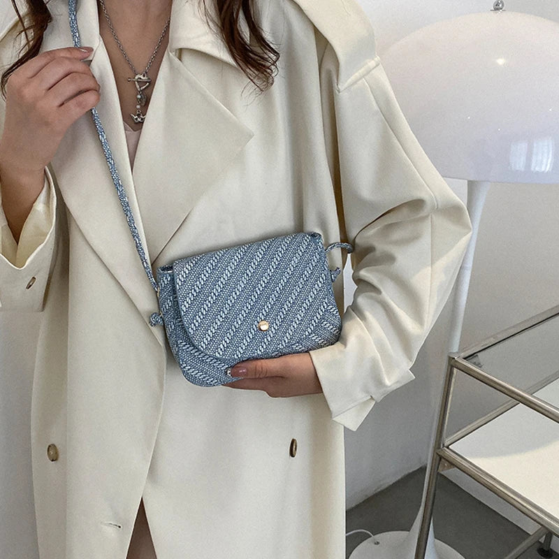 PU Small Crossbody Bags Women Mini Retro Patchwork Shoulder Messenger Bag Clutch