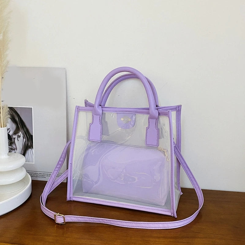 Small PVC Transparent Handbag Summer Clear Shoulder Bag