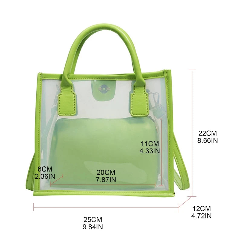 Small PVC Transparent Handbag Summer Clear Shoulder Bag