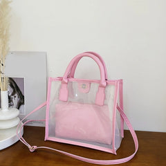 Small PVC Transparent Handbag Summer Clear Shoulder Bag