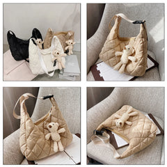 Quilted Nylon Woman Shoulder Bag Crossbody Winter Hobo