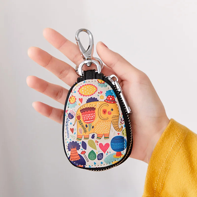 Women Girls Key Bag Leather Key Wallets Keychain Pouch