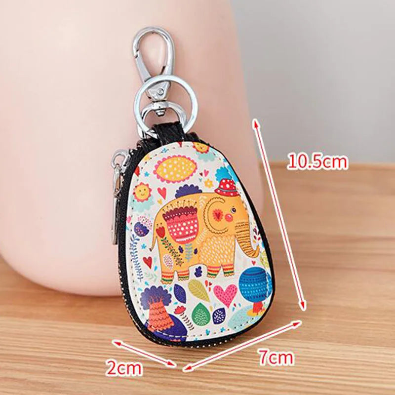 Women Girls Key Bag Leather Key Wallets Keychain Pouch