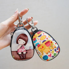 Women Girls Key Bag Leather Key Wallets Keychain Pouch
