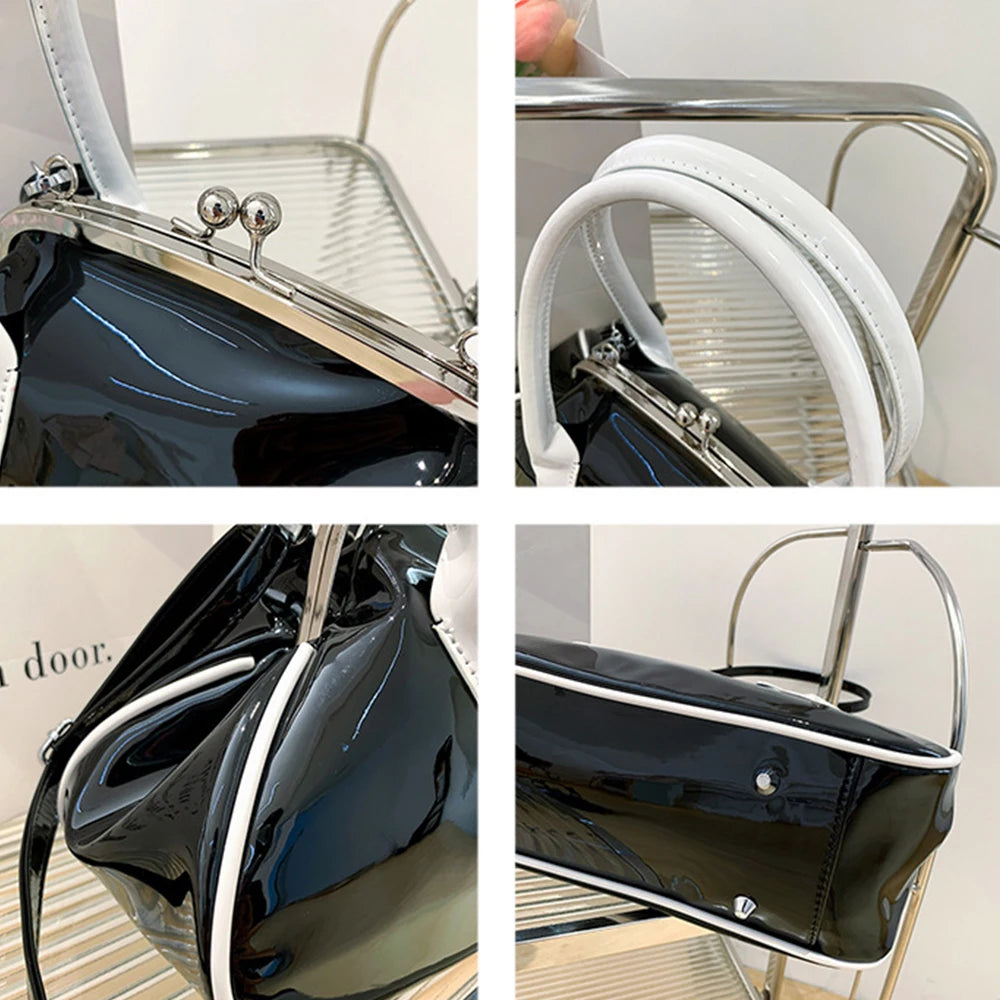 Patent Leather Shell Bag Women Handbags Top-handle Shoulder Bag