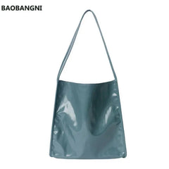 Vintage Patent Leather Shoulder Bag Women