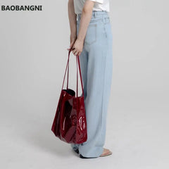 Vintage Patent Leather Shoulder Bag Women