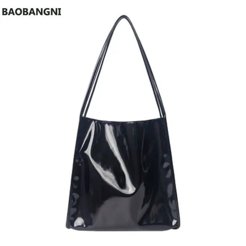 Vintage Patent Leather Shoulder Bag Women