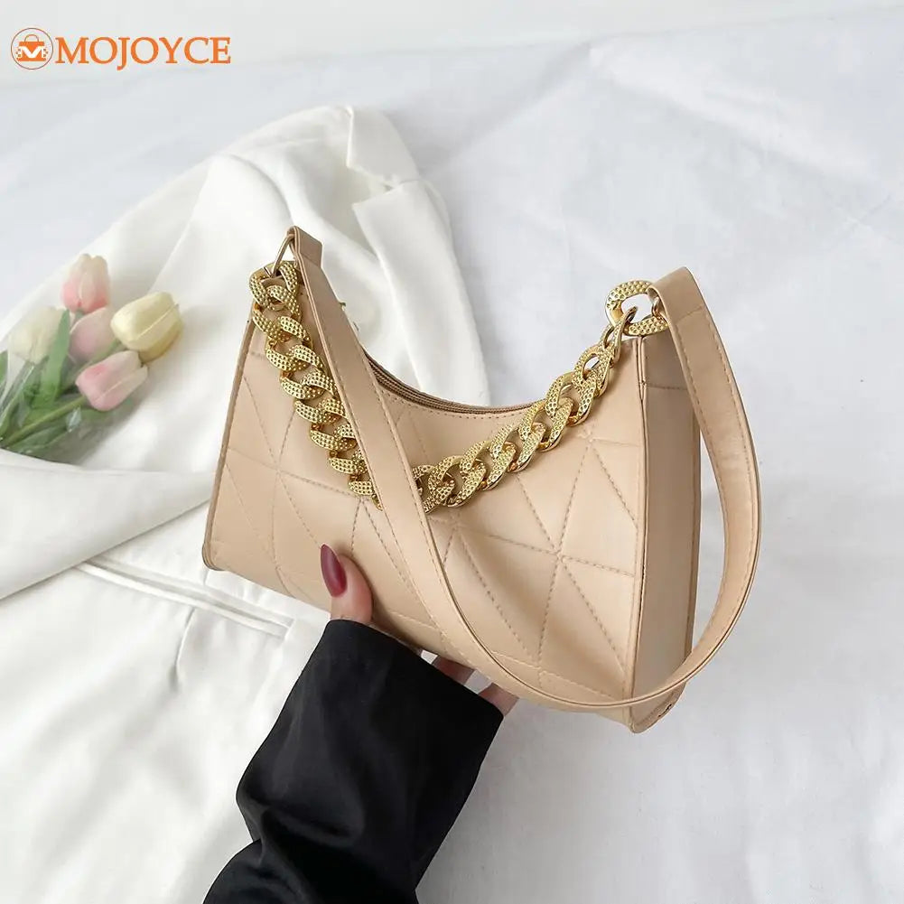 Plaid Pattern Woven PU Leather Shoulder Bag for Women