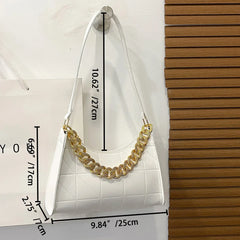 Plaid Pattern Woven PU Leather Shoulder Bag for Women