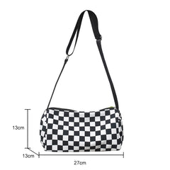 Retro Plaid Shoulder Tote Bag Crossbody Sports Satchel