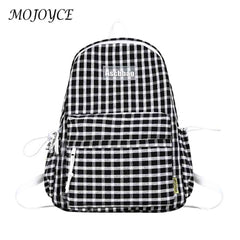 Plaid Womens Backpack Student Backpacks Large Capacity Waterproof Rucksack
