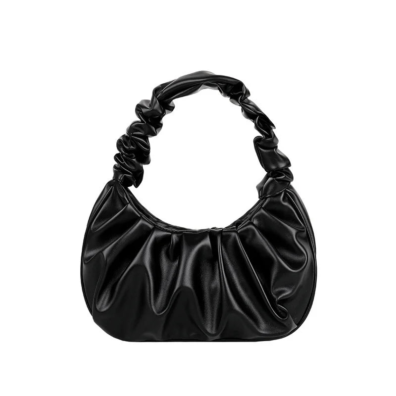 Pleated Handle Bags Solid Cloud Shoulder Tote Armpit Bag