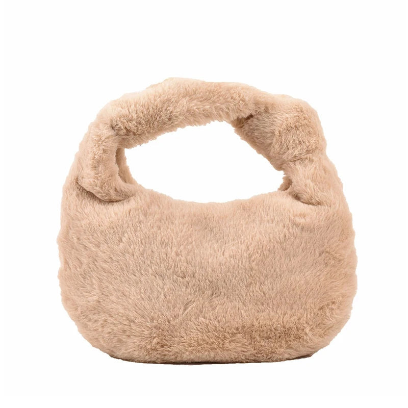 Plush Ladies Handbags Autumn Winter Shopping Shoulder Bags for Women
