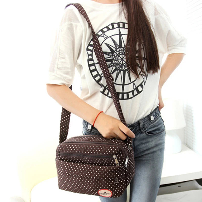 Multicolor Polka Dot Crossbody Bag Nylon Shoulder Messenger Phone Bag