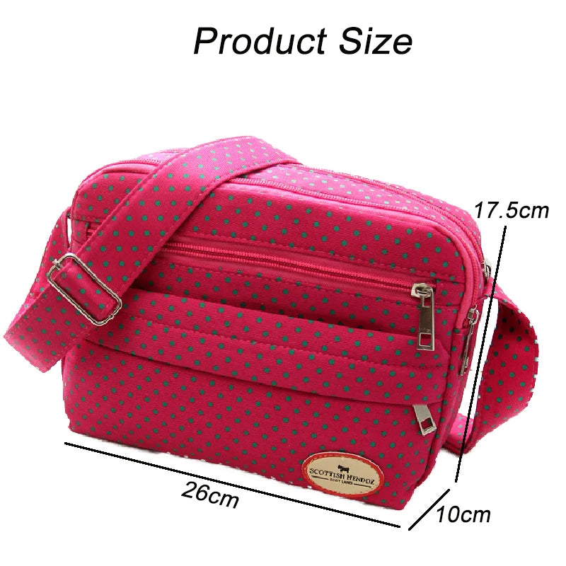 Multicolor Polka Dot Crossbody Bag Nylon Shoulder Messenger Phone Bag