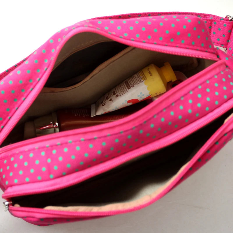 Multicolor Polka Dot Crossbody Bag Nylon Shoulder Messenger Phone Bag