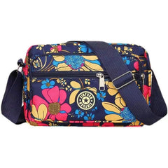 Flower Women Shoulder Bag Large Capacity Waterproof Polyester Solid Crossbody