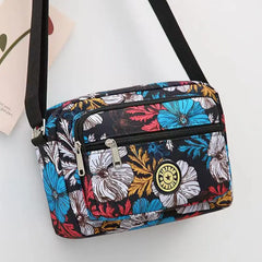 Flower Women Shoulder Bag Large Capacity Waterproof Polyester Solid Crossbody