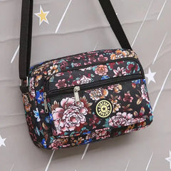 Flower Women Shoulder Bag Large Capacity Waterproof Polyester Solid Crossbody