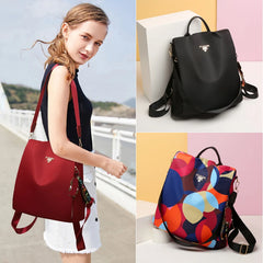 Waterproof Women Backpack Oxford School Bag Large Capacity Anti Theft Multi-Func