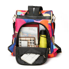Waterproof Women Backpack Oxford School Bag Large Capacity Anti Theft Multi-Func