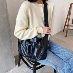PU Crossbody Bags for Women Pleated Messenger Bag Ladies Hand Bags