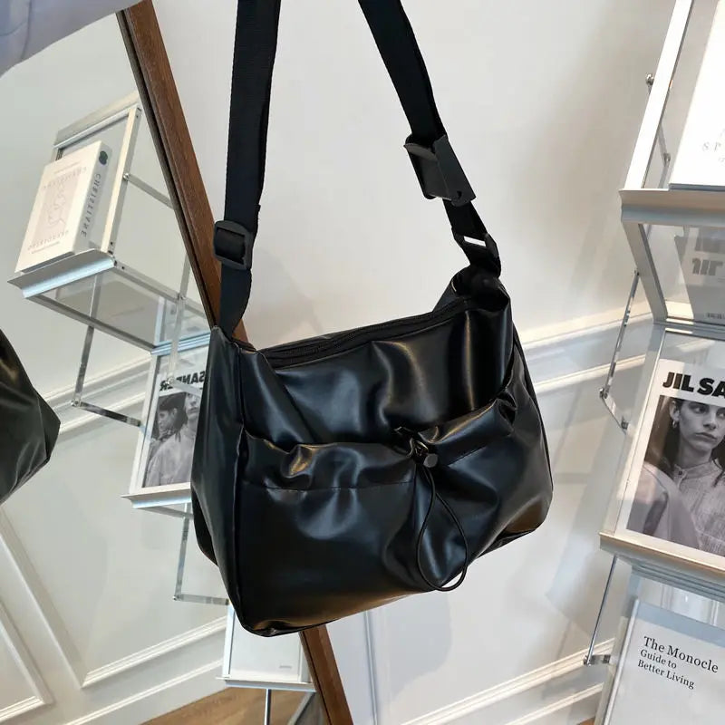 PU Crossbody Bags for Women Pleated Messenger Bag Ladies Hand Bags