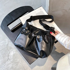 PU Crossbody Bags for Women Pleated Messenger Bag Ladies Hand Bags