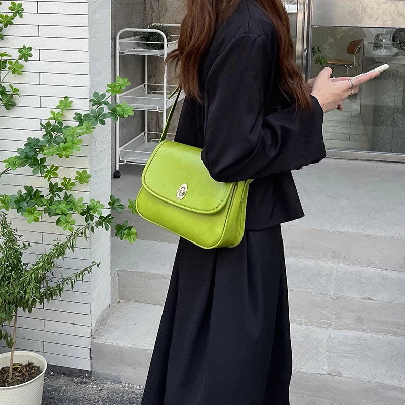 Small Square Bag Purse Solid Ladies Shoulder Bag