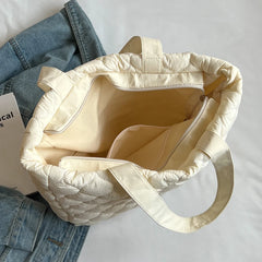 Quilted Hand Bag for Women Large Capacity Cotton-Padded Handbag
