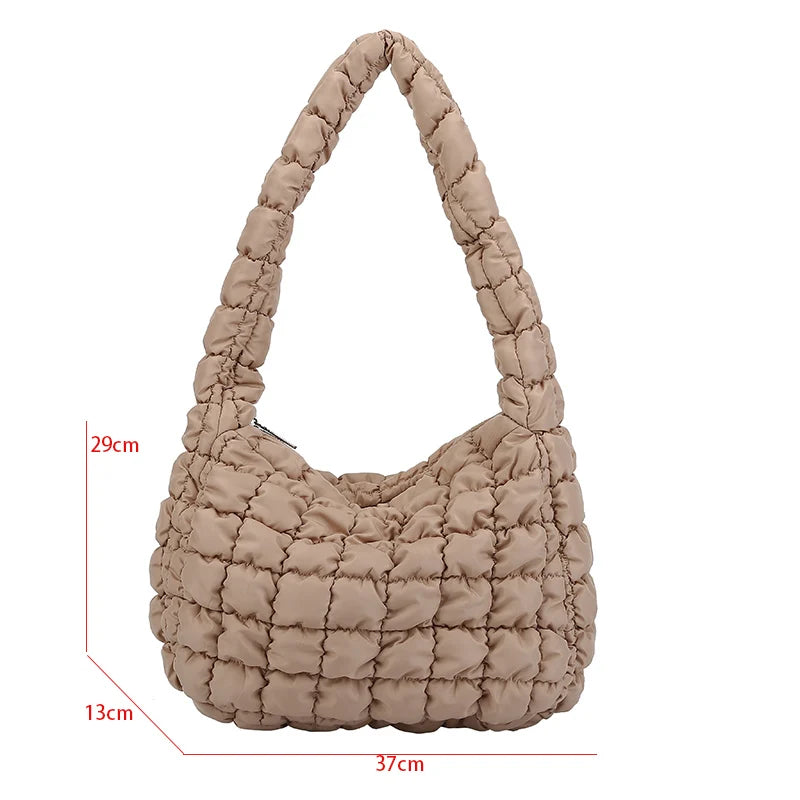 Quilted Shoulder Bag For Women Pleated Cloud Bag Lightweight Crossbody Handbag