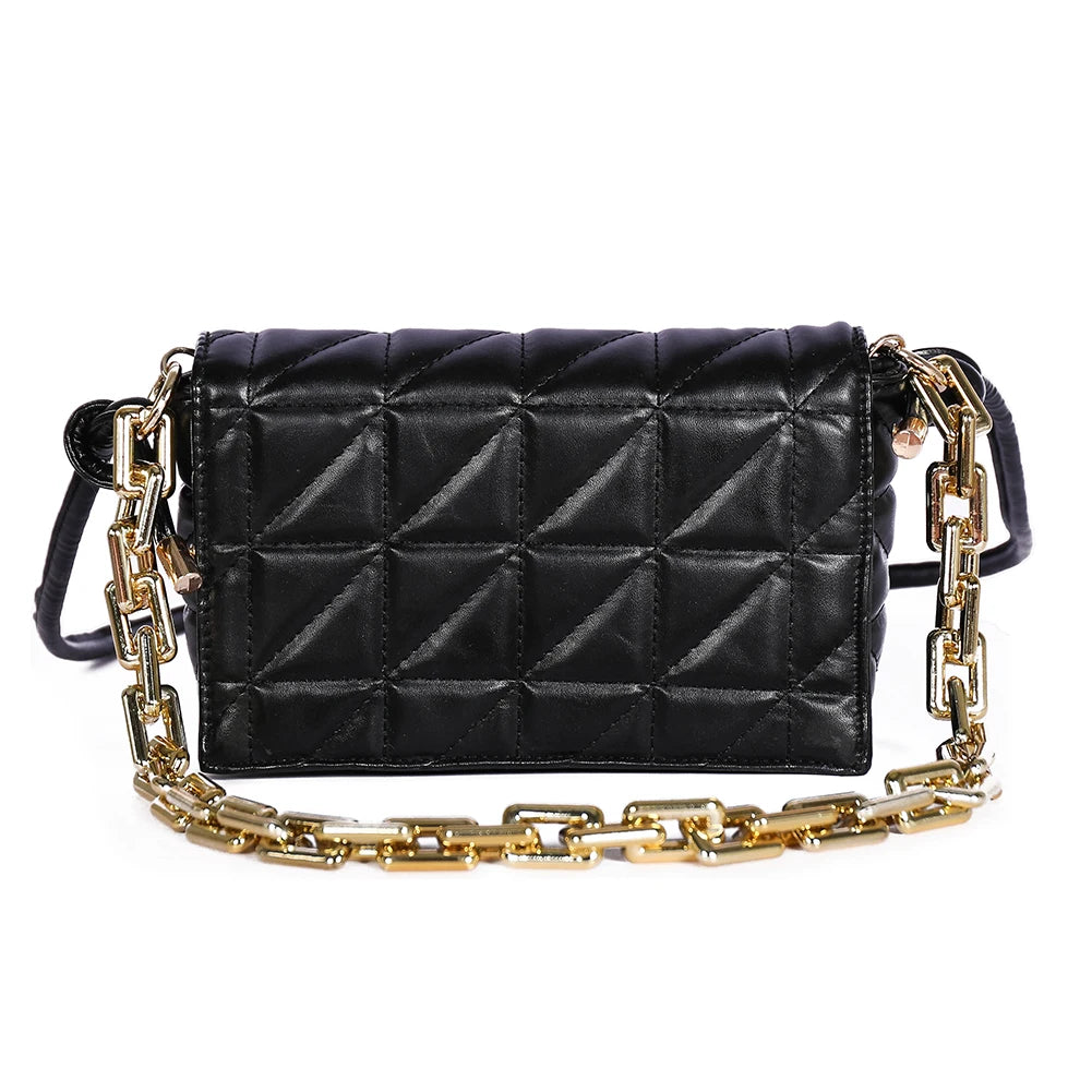 Geometric Embroidery Shoulder Crossbody Bag Retro Chain Handbag