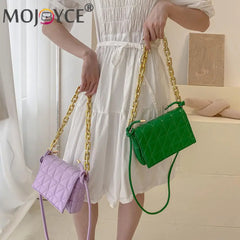 Geometric Embroidery Shoulder Crossbody Bag Retro Chain Handbag