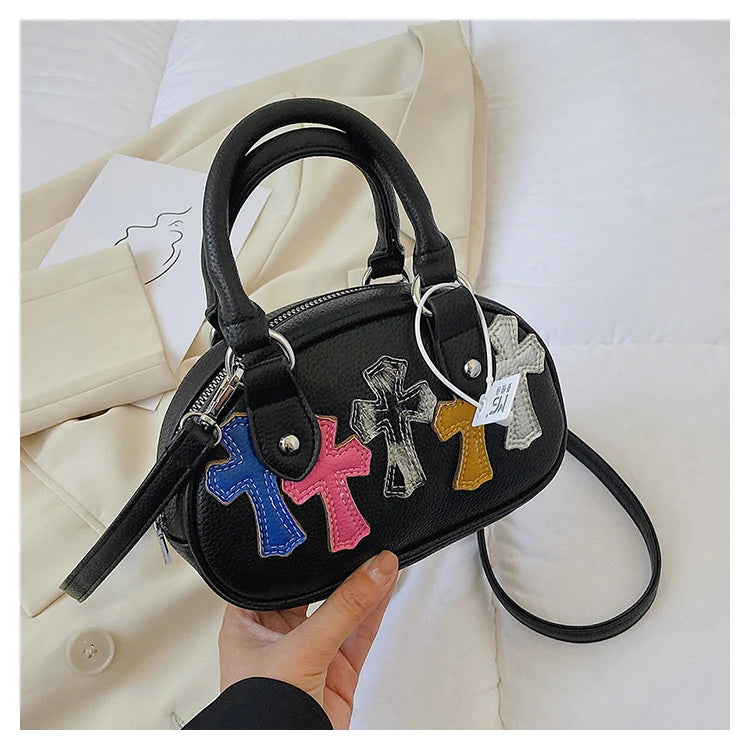 Retro Bowling Bag Women's Gothic Style Handbag Crossbody