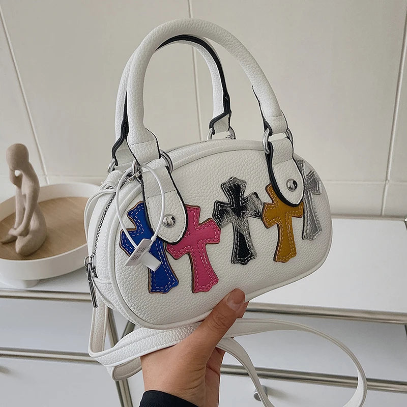 Retro Bowling Bag Women's Gothic Style Handbag Crossbody