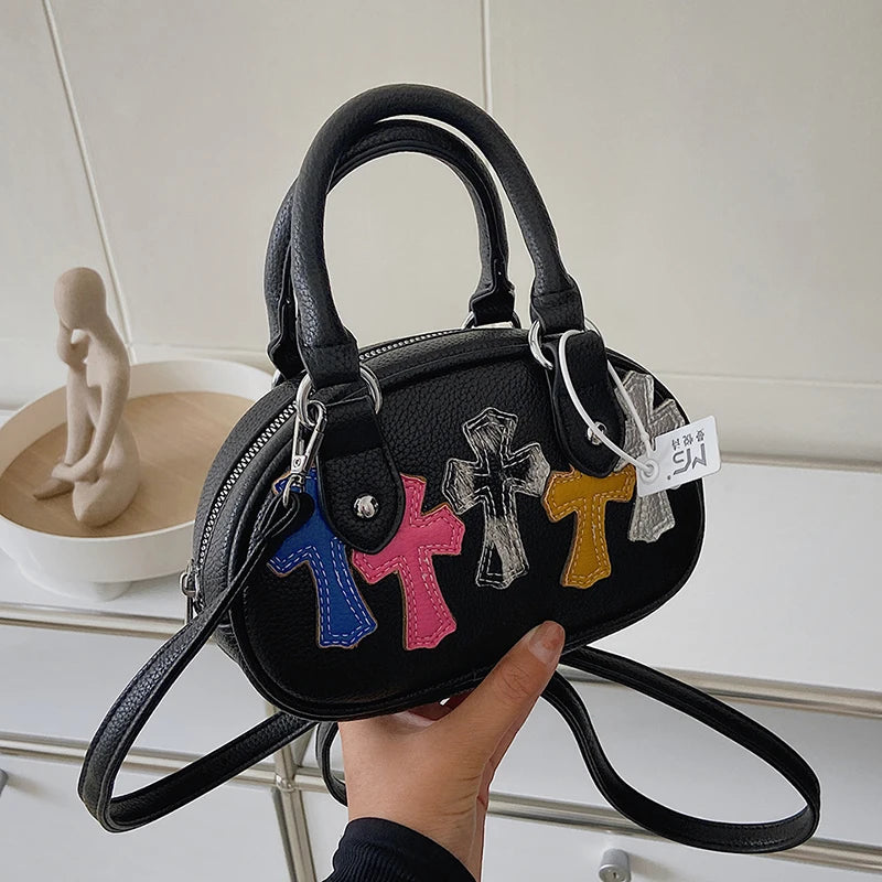 Retro Bowling Bag Women's Gothic Style Handbag Crossbody