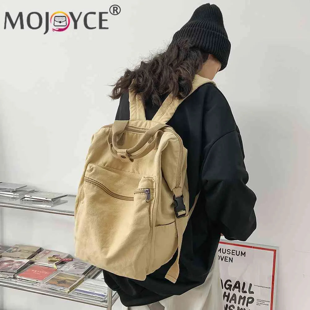 Retro Canvas Backpack Large Capacity Student Boy Girl Shoulder Rucksack