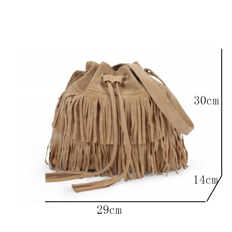 Fringe Women Messenger Tote Handbag Crossbody Bag