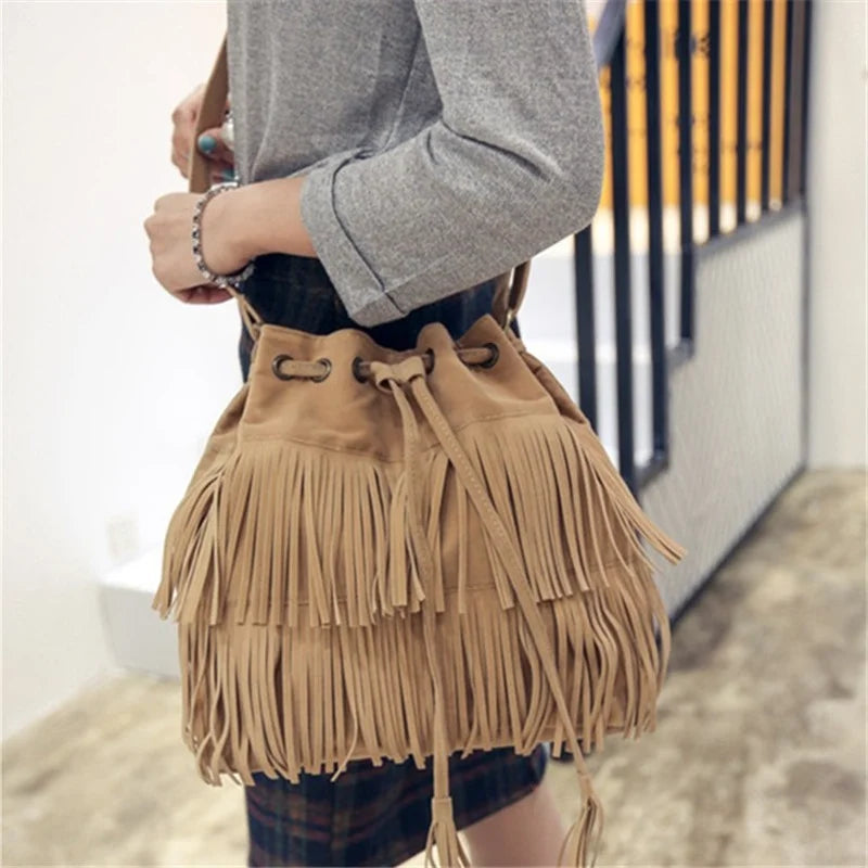 Fringe Women Messenger Tote Handbag Crossbody Bag