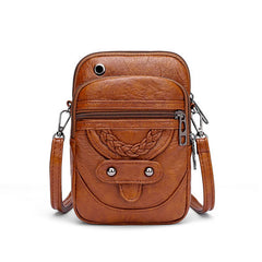 Retro Messenger Bag Ladies Handbag Shoulder Bag Mobile Wallet PU Material