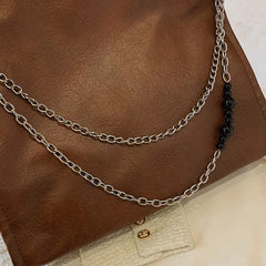Stylish Retro Shoulder Bag Chain Women Soft Leather Hobo Handbag
