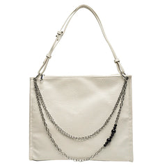 Stylish Retro Shoulder Bag Chain Women Soft Leather Hobo Handbag