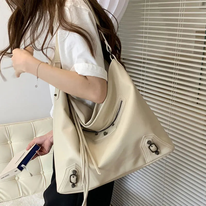 Vintage Willow Nail Pleated Shoulder Crossbody Bag Y2K