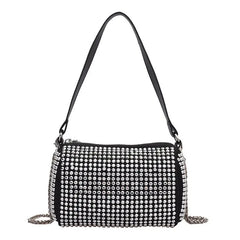 Rhinestone PU Leather Shoulder Bag for Women