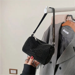 Rhinestone PU Leather Shoulder Bag for Women